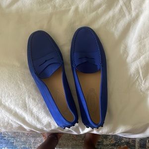 Tod’s penny loafers blue suede